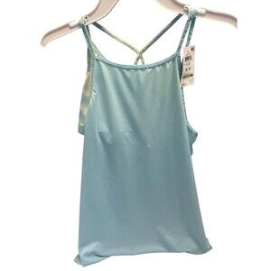 New Ideology Girls Layered-Look Active Tank Light Blue overlay Size 16 XL